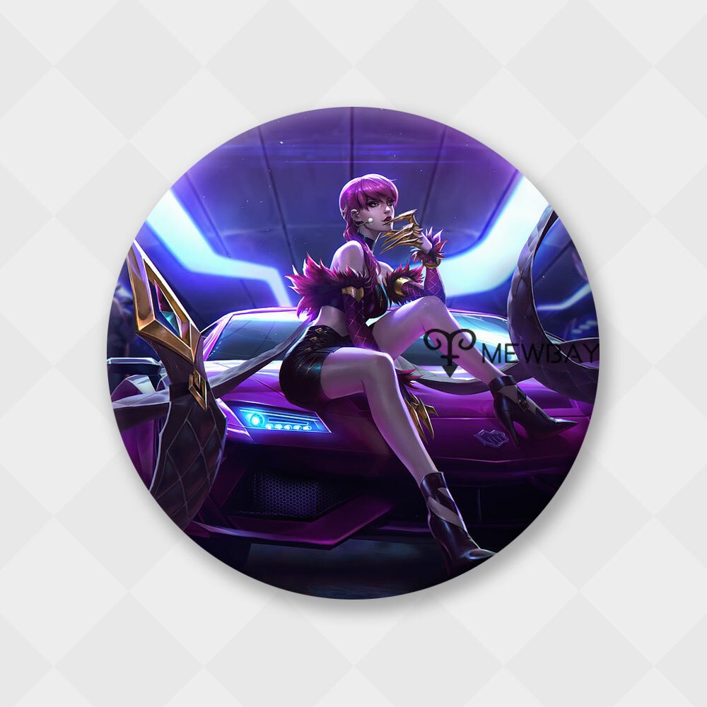 League of Legends Badge K/DA ALL OUT Kaisa Ahri Seraphine Akali Evelynn Metal Brooch - League of Legends Fan Store