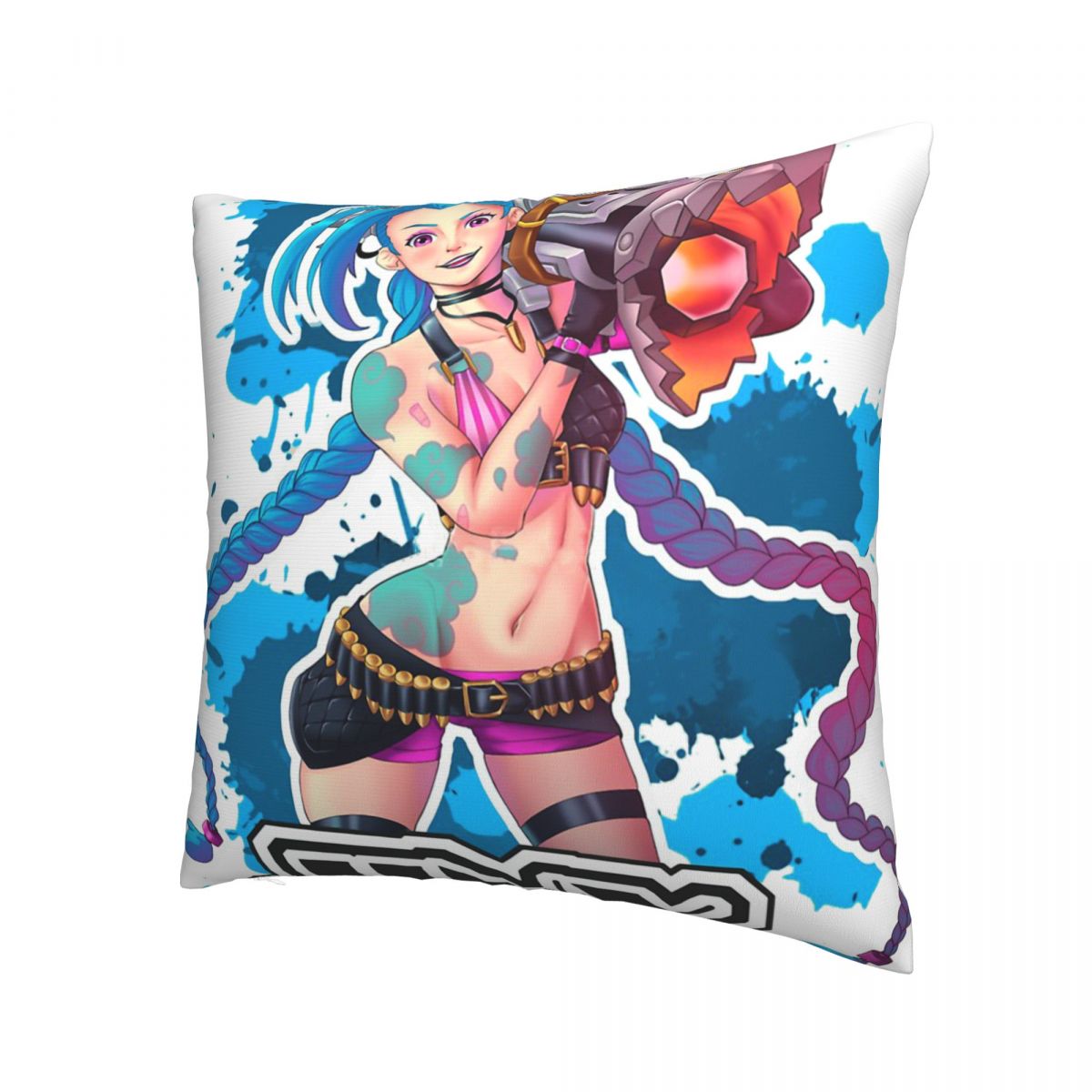 Jinx Throw Pillow Case Arcane 5 - League of Legends Fan Store