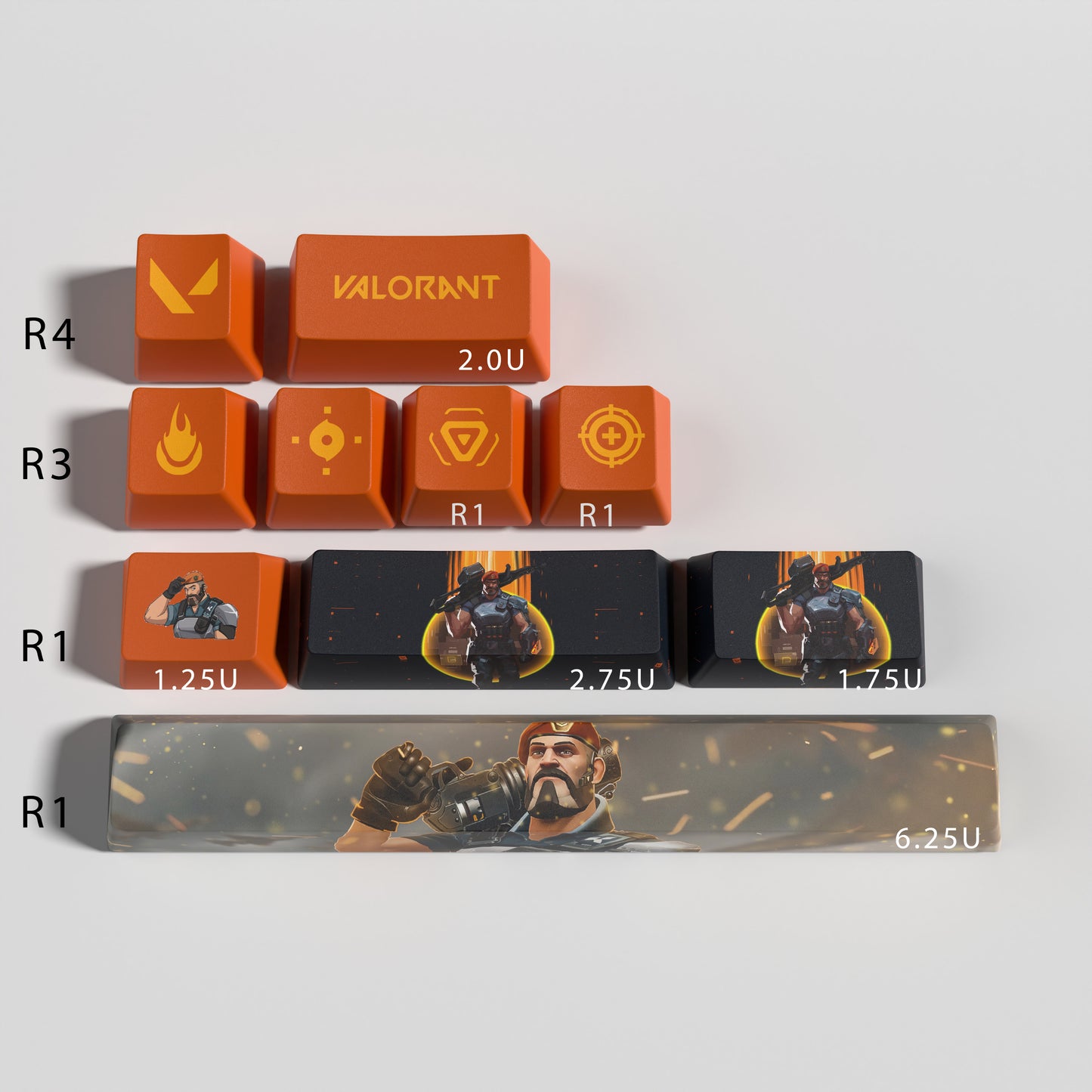 Valorant Brimstone Custom Keycaps -  Best Gift for Valorant Player - Gamer Keycap Series