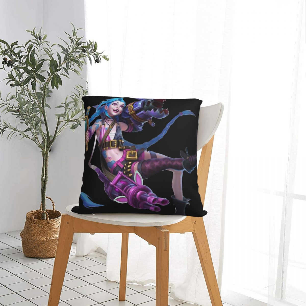 Jinx Throw Pillow Case 6 - League of Legends Fan Store