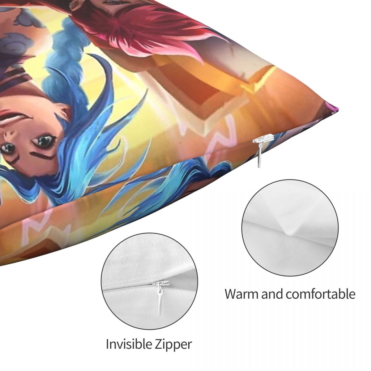 Jinx And VI Pillowcase Arcane - League of Legends Fan Store