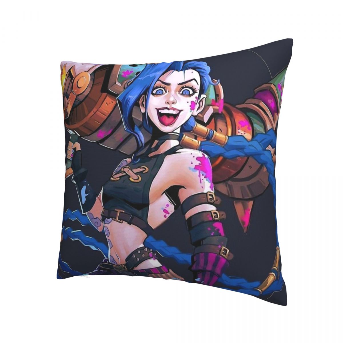 Jinx Warrior Throw Pillow Case Arcane - League of Legends Fan Store