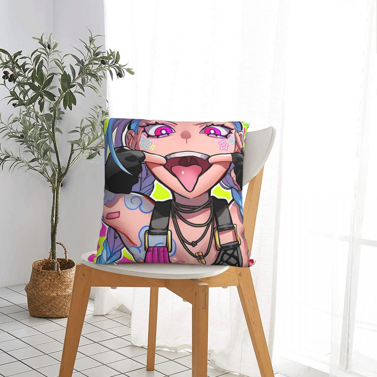 Cute Jinx Pillow Case - League of Legends Fan Store