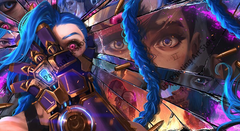 Arcane Series Jinx - Vi Poster - Canvas Painting - League of Legends Fan Store