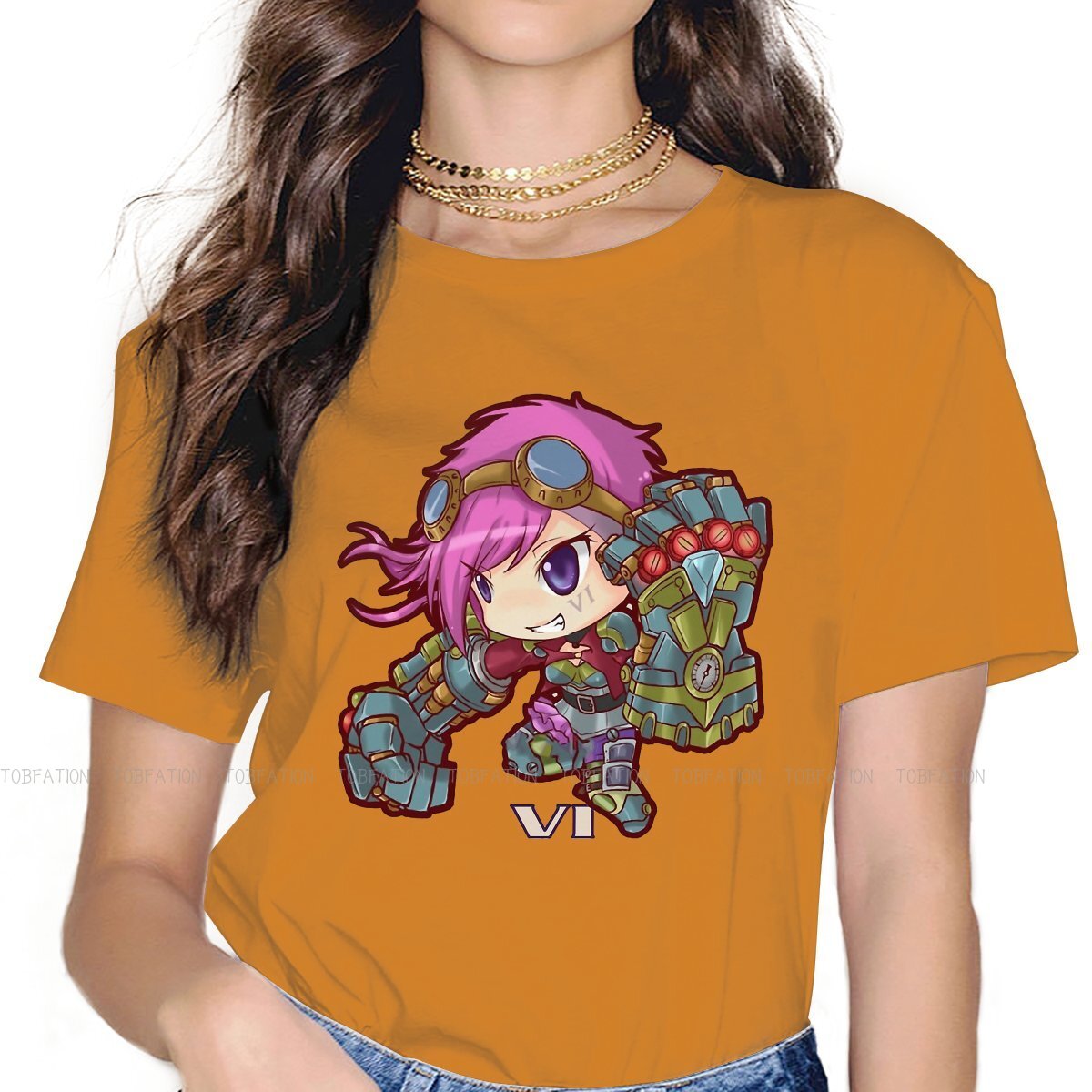 Kawaii VI The Piltover Enforcer T-Shirt - League of Legends Fan Store