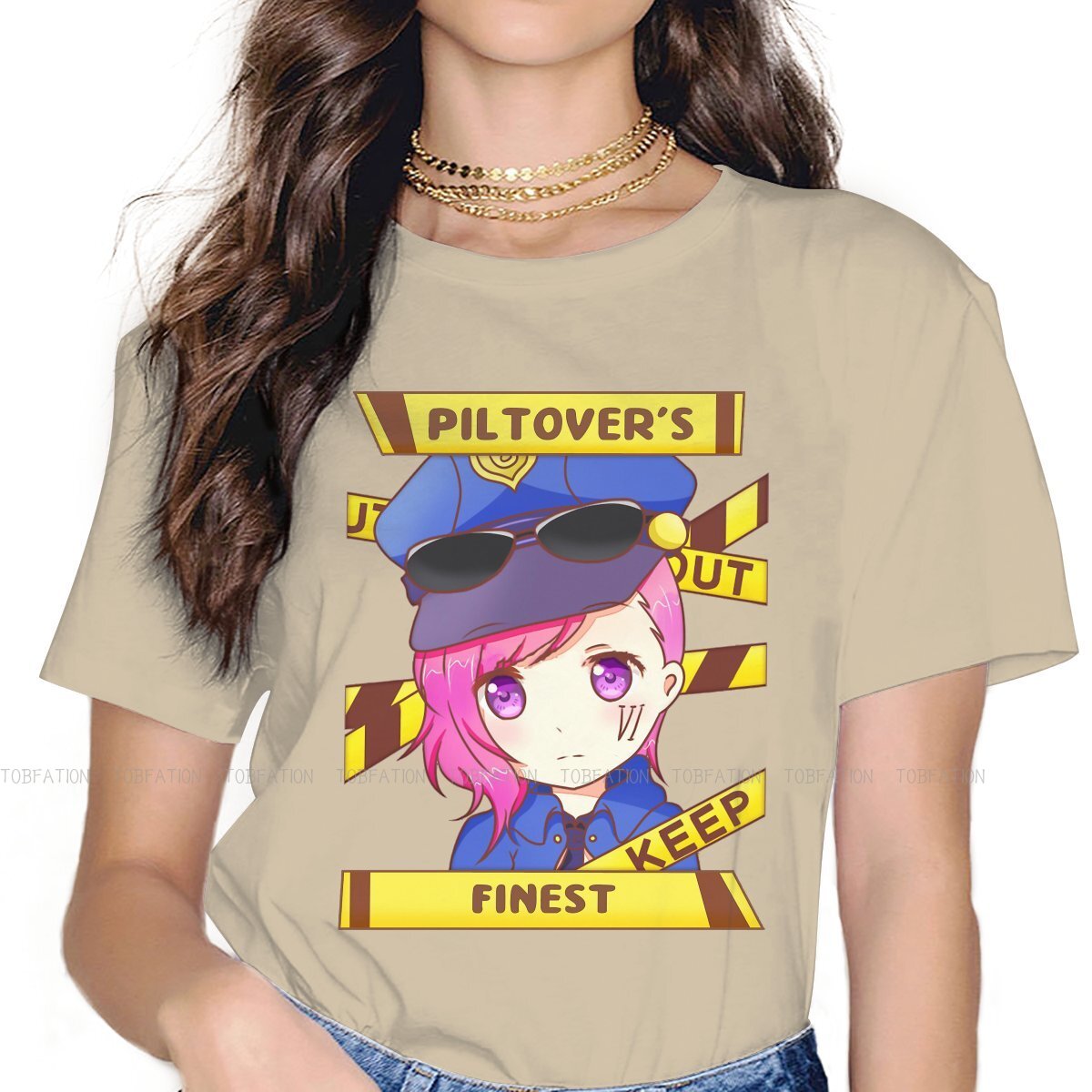 Arcane Chibi Vi The Piltover Enforcer Distinctive T Shirt - League of Legends Fan Store