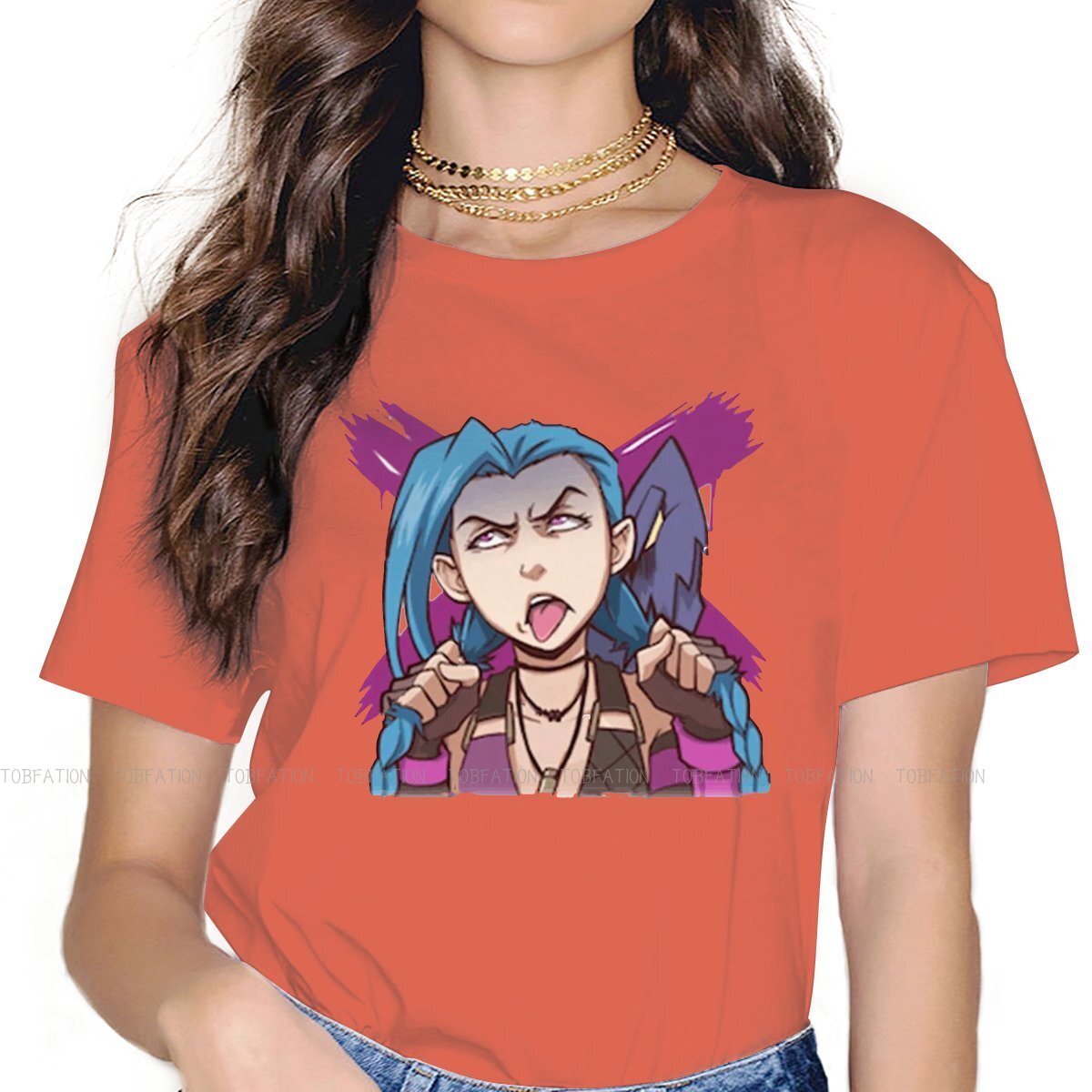 Tongue Out Jinx Hipster TShirts - League of Legends Fan Store