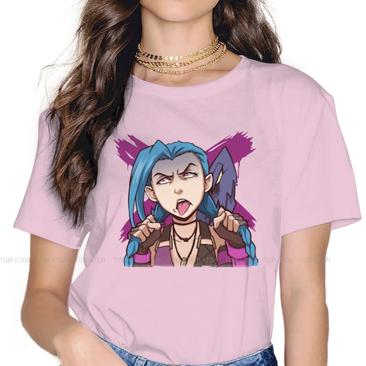 Tongue Out Jinx Hipster TShirts - League of Legends Fan Store