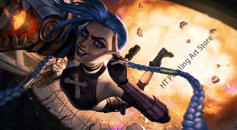 Arcane Series Jinx - Vi Poster - Canvas Painting - League of Legends Fan Store