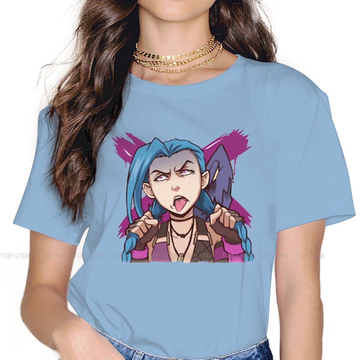 Tongue Out Jinx Hipster TShirts - League of Legends Fan Store