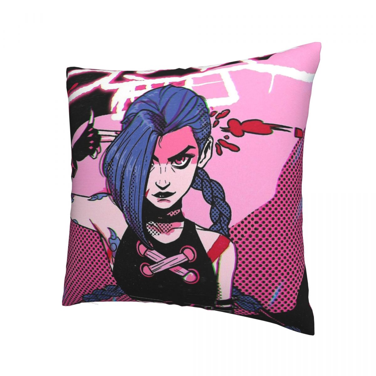 Jinx Monkey Logo Polyester Cushion Cover - League of Legends Fan Store