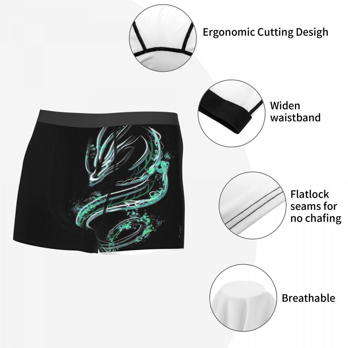 Green Akali Dragon Underwear Sexy Boxer Shorts - League of Legends Fan Store