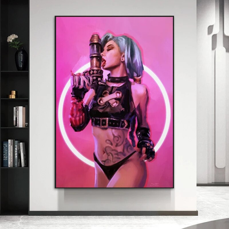 Arcane Sexy Jinx Poster - Canvas Painting - League of Legends Fan Store