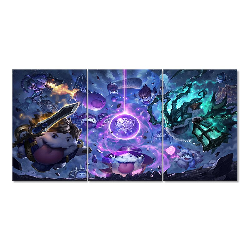 Draven Thresh Kawaii Poster - Canvas Painting - League of Legends Fan Store