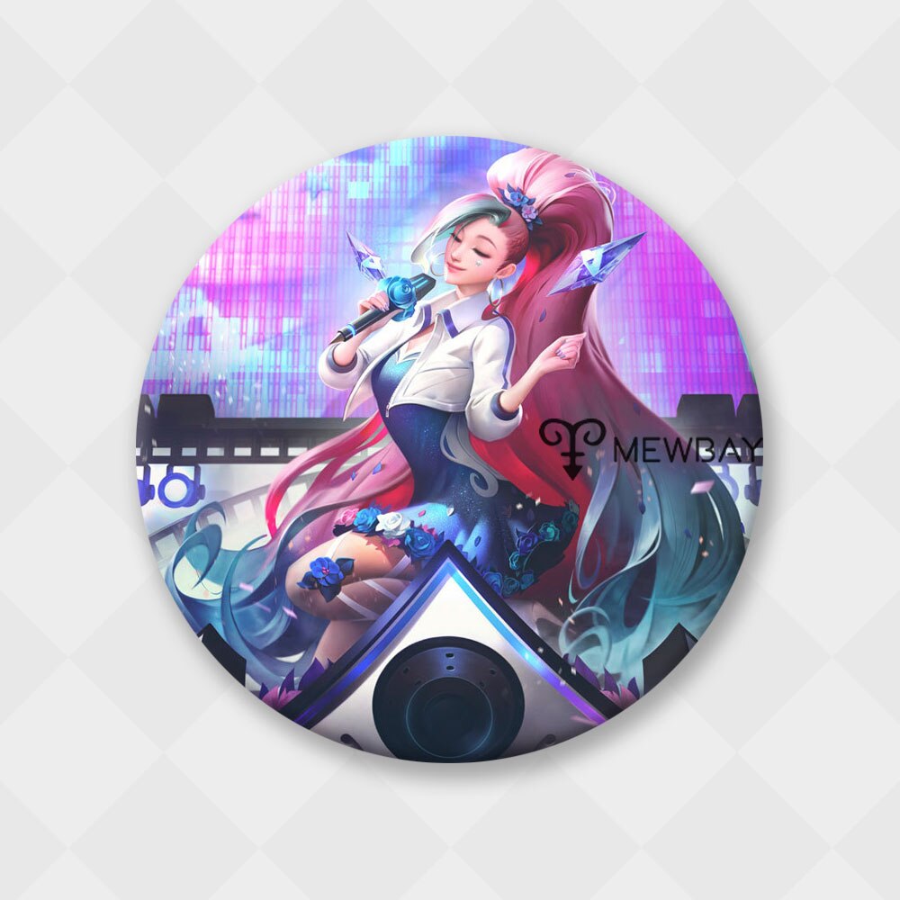 League of Legends Badge K/DA ALL OUT Kaisa Ahri Seraphine Akali Evelynn Metal Brooch - League of Legends Fan Store