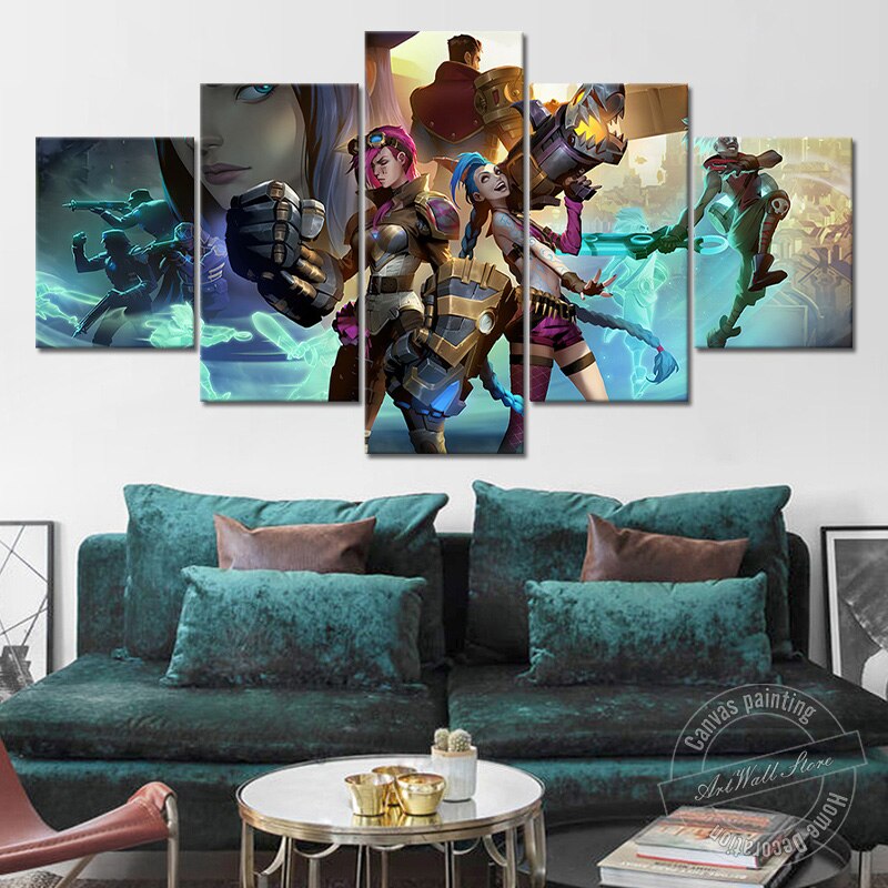 Arcane Jinx Jayce Ekko Vi Poster - Canvas Painting - League of Legends Fan Store