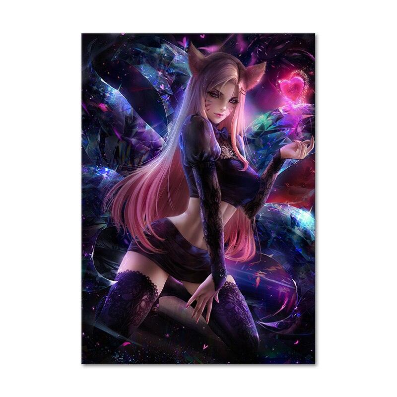 K/DA Ahri Sexy Poster - Canvas Painting - League of Legends Fan Store