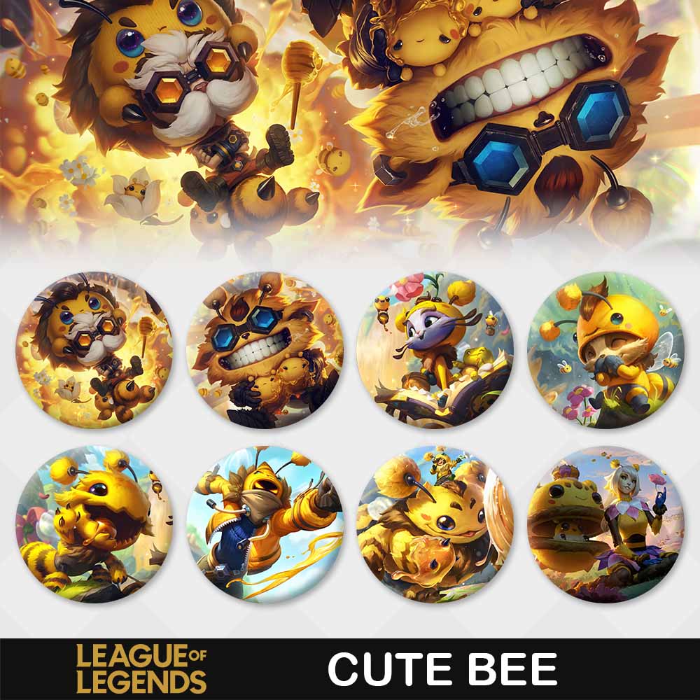 League of Legends Badge Cute Bee Teemo Yuumi Ziggs Heimerdinger Nunu Orianna Brooch - League of Legends Fan Store