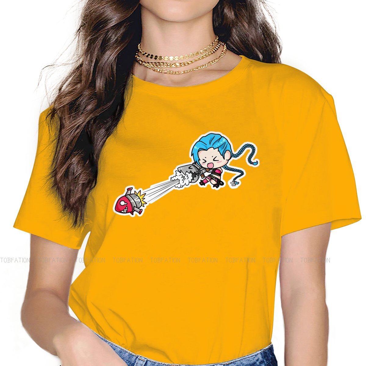 Arcane Cute Sticker Jinx Humor T Shirt - League of Legends Fan Store