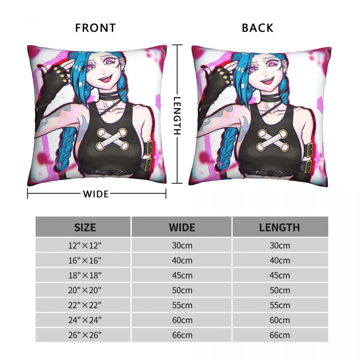 Cool Jinx Throw Pillow Case - League of Legends Fan Store