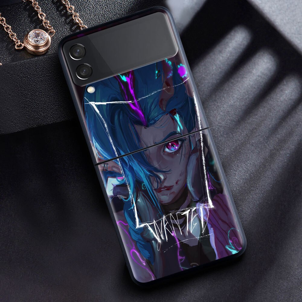 Case For Samsung Galaxy Z Flip 3 5G Shockproof Black PC Hard ZFlip 3 Phone Cover Luxury Anti-Fall Shell Arcane Hot Anime Funda - League of Legends Fan Store