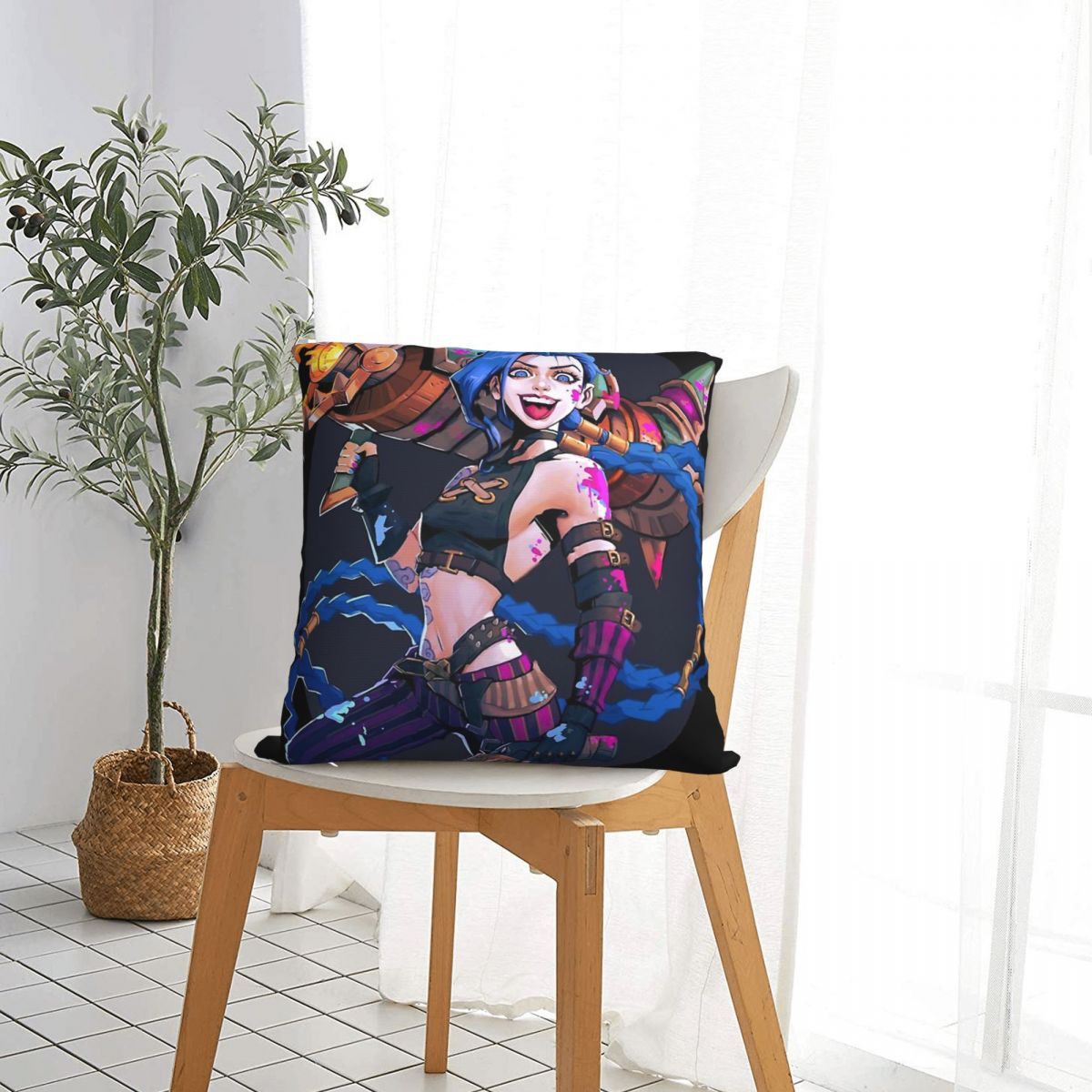 Jinx Polyester Cushion Cover Arcane 2 - League of Legends Fan Store