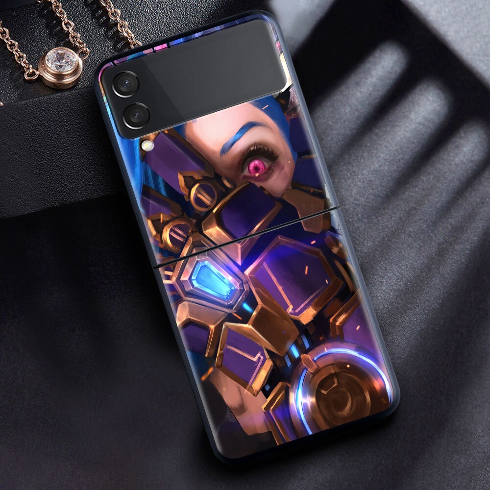 Case For Samsung Galaxy Z Flip 3 5G Shockproof Black PC Hard ZFlip 3 Phone Cover Luxury Anti-Fall Shell Arcane Hot Anime Funda - League of Legends Fan Store