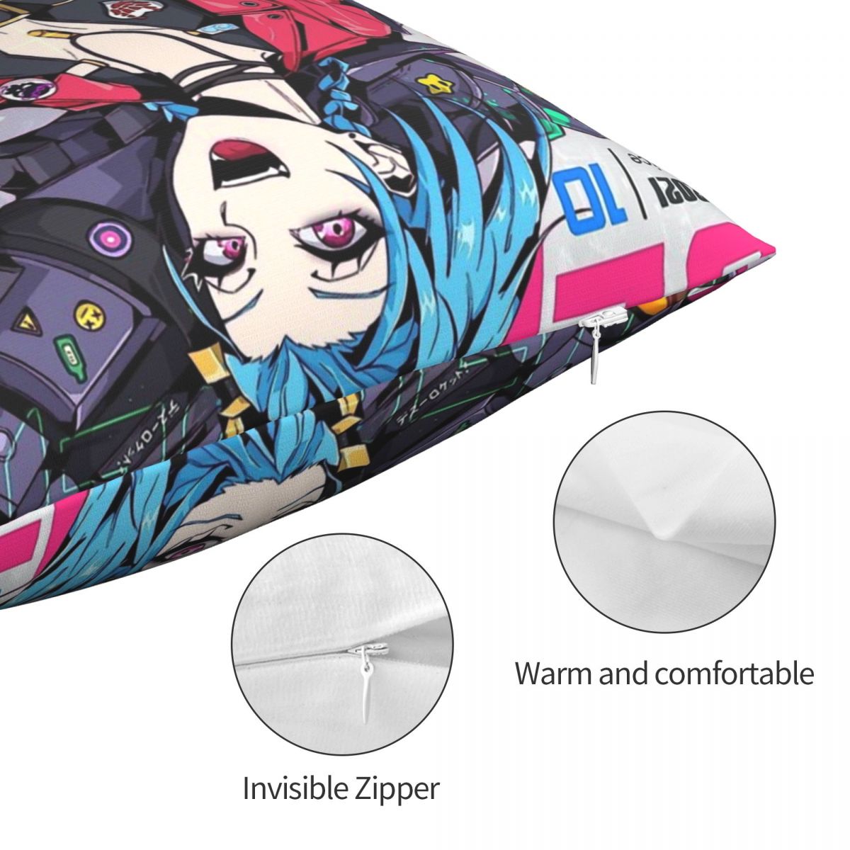 Jinx Magazine Throw Pillow Case - League of Legends Fan Store