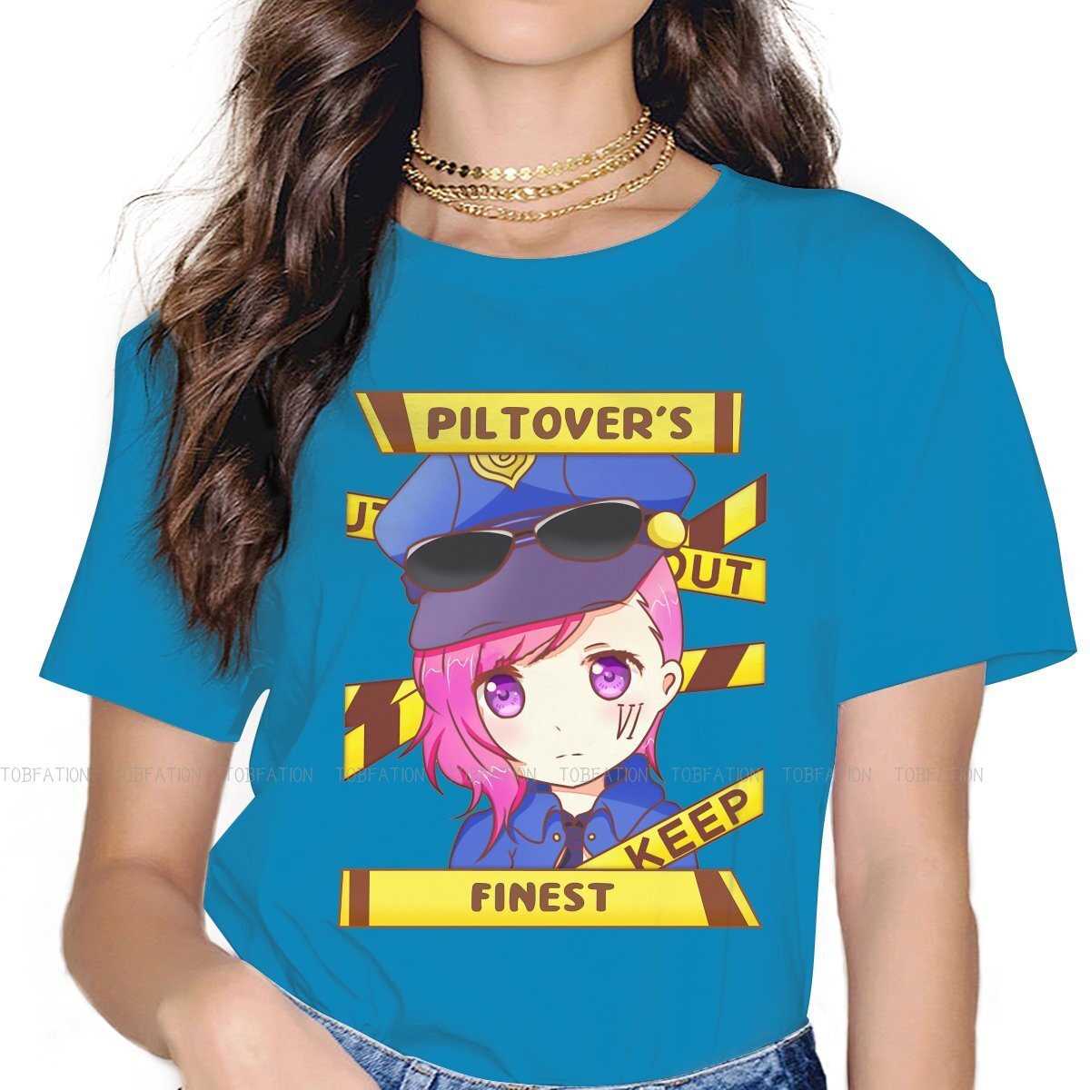 Arcane Chibi Vi The Piltover Enforcer Distinctive T Shirt - League of Legends Fan Store