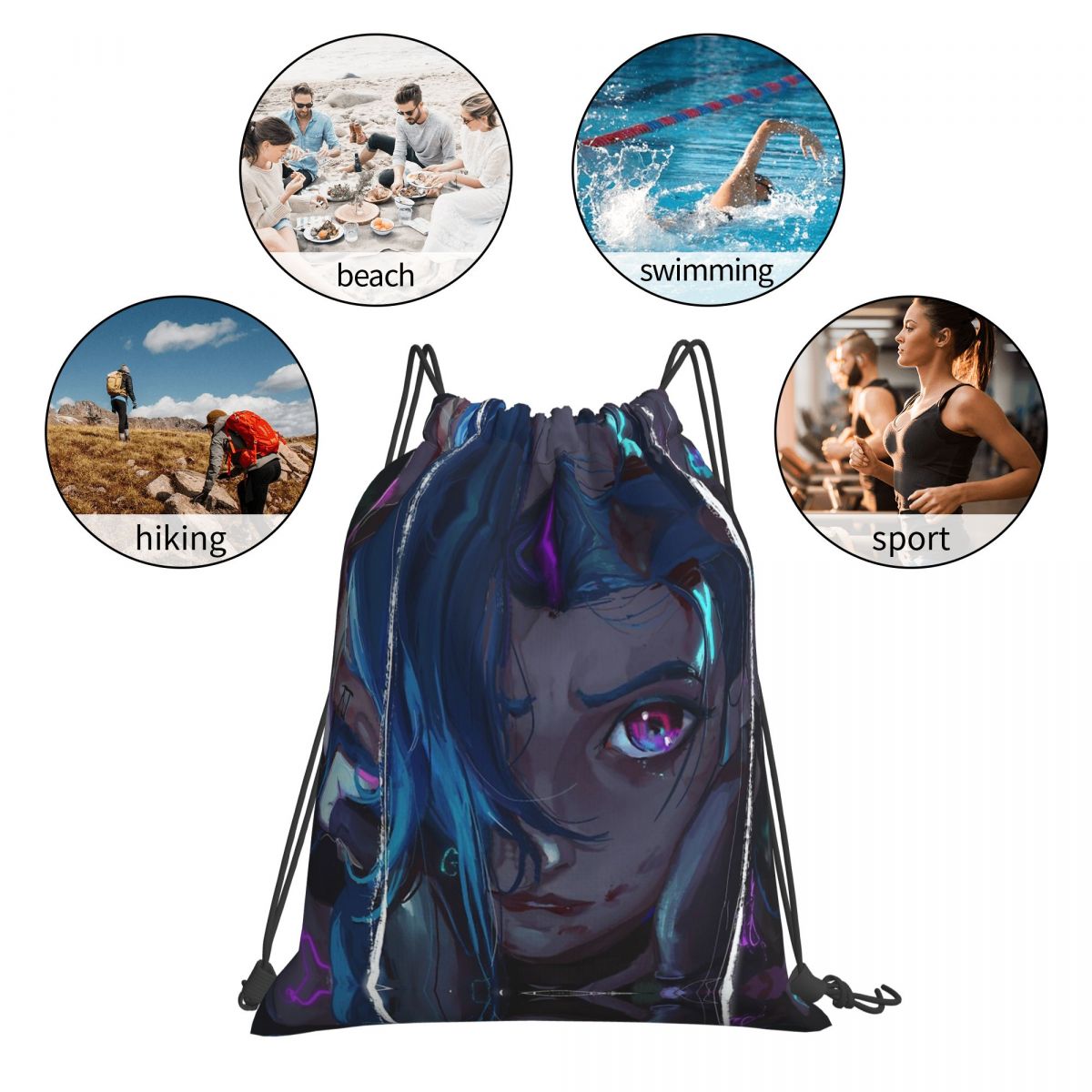 Jinx "With Watercolor Eyes" Backpack - League of Legends Fan Store