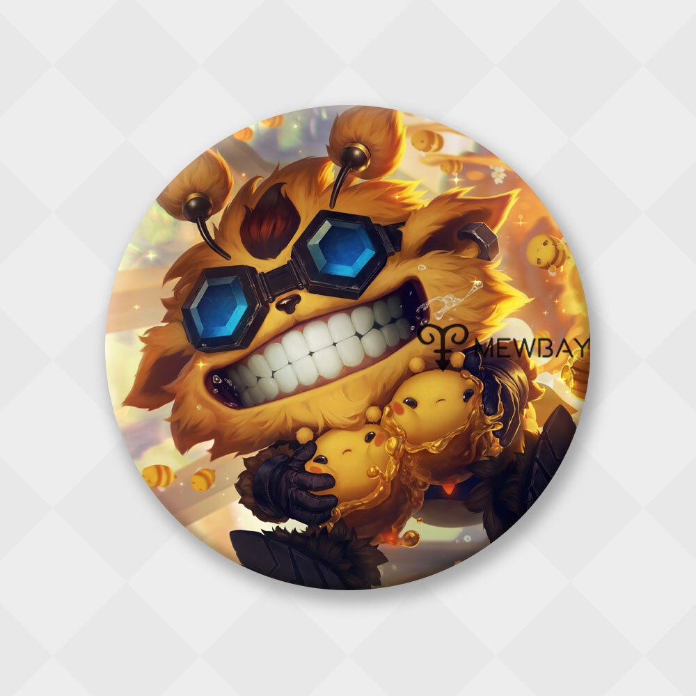 League of Legends Badge Cute Bee Teemo Yuumi Ziggs Heimerdinger Nunu Orianna Brooch - League of Legends Fan Store