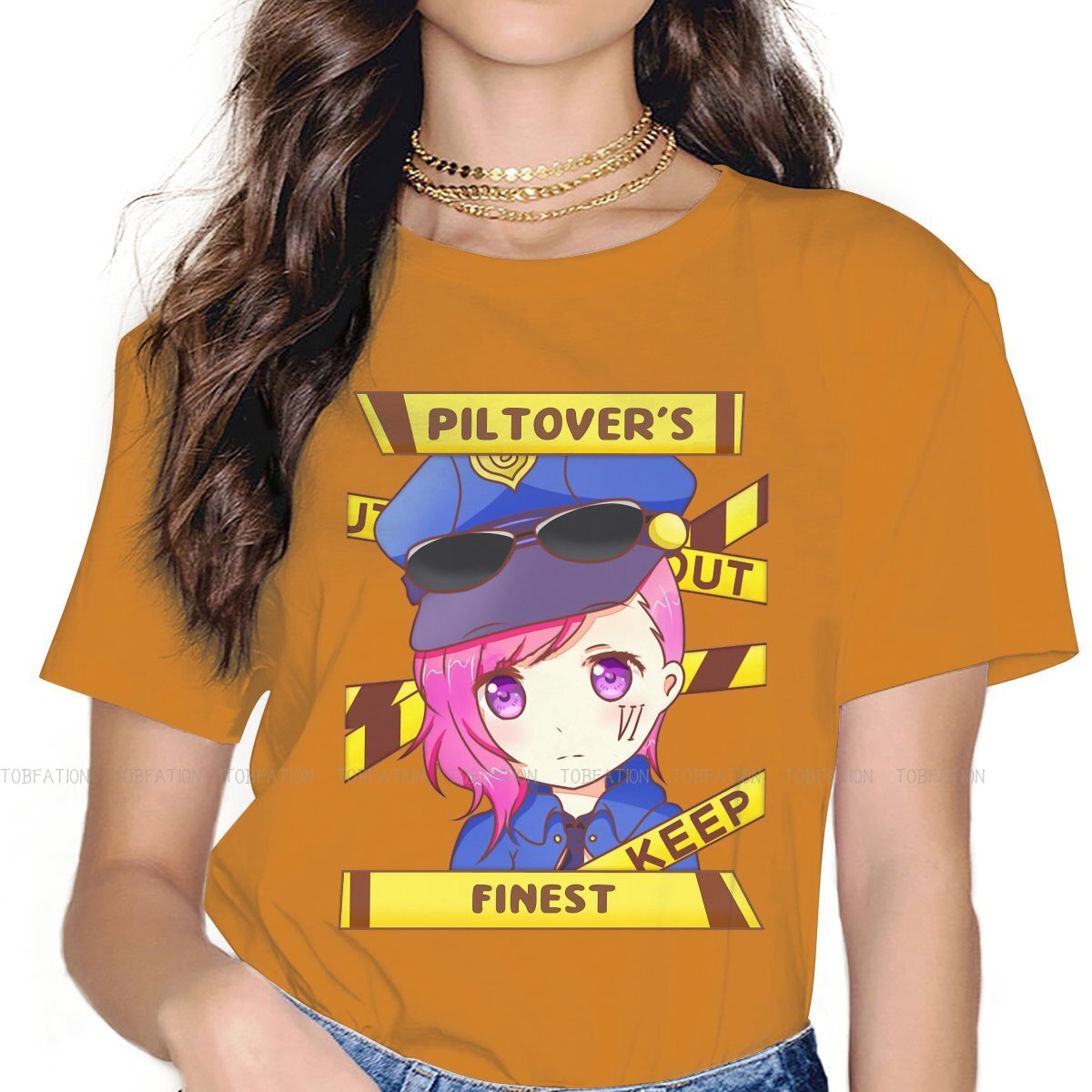 Arcane Chibi Vi The Piltover Enforcer Distinctive T Shirt - League of Legends Fan Store