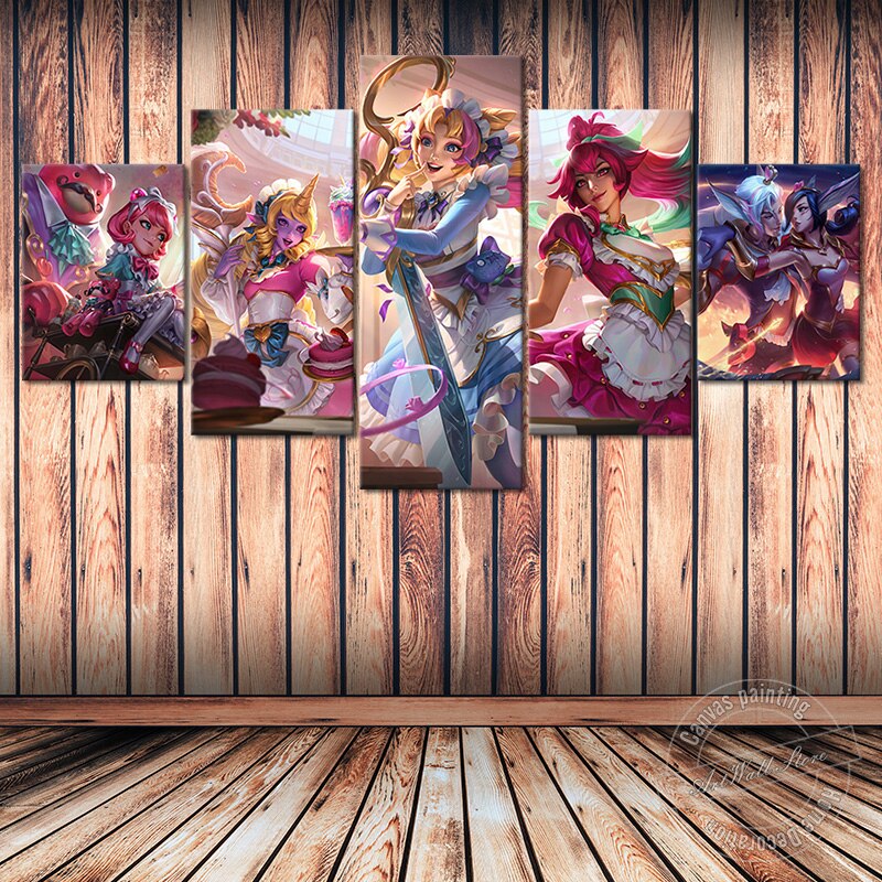 "Sweetheart"  Sivir Soraka Xayah Rakan Annie Gwen Poster - Canvas Painting - League of Legends Fan Store