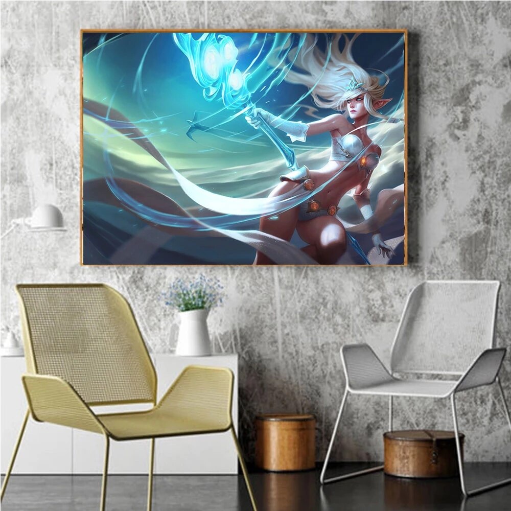 Diamond Art Mosaic -- Nami Katarina Ashe Aurelion Sol Jinx Ahri Janna Fiddlesticks Sona - League of Legends Fan Store