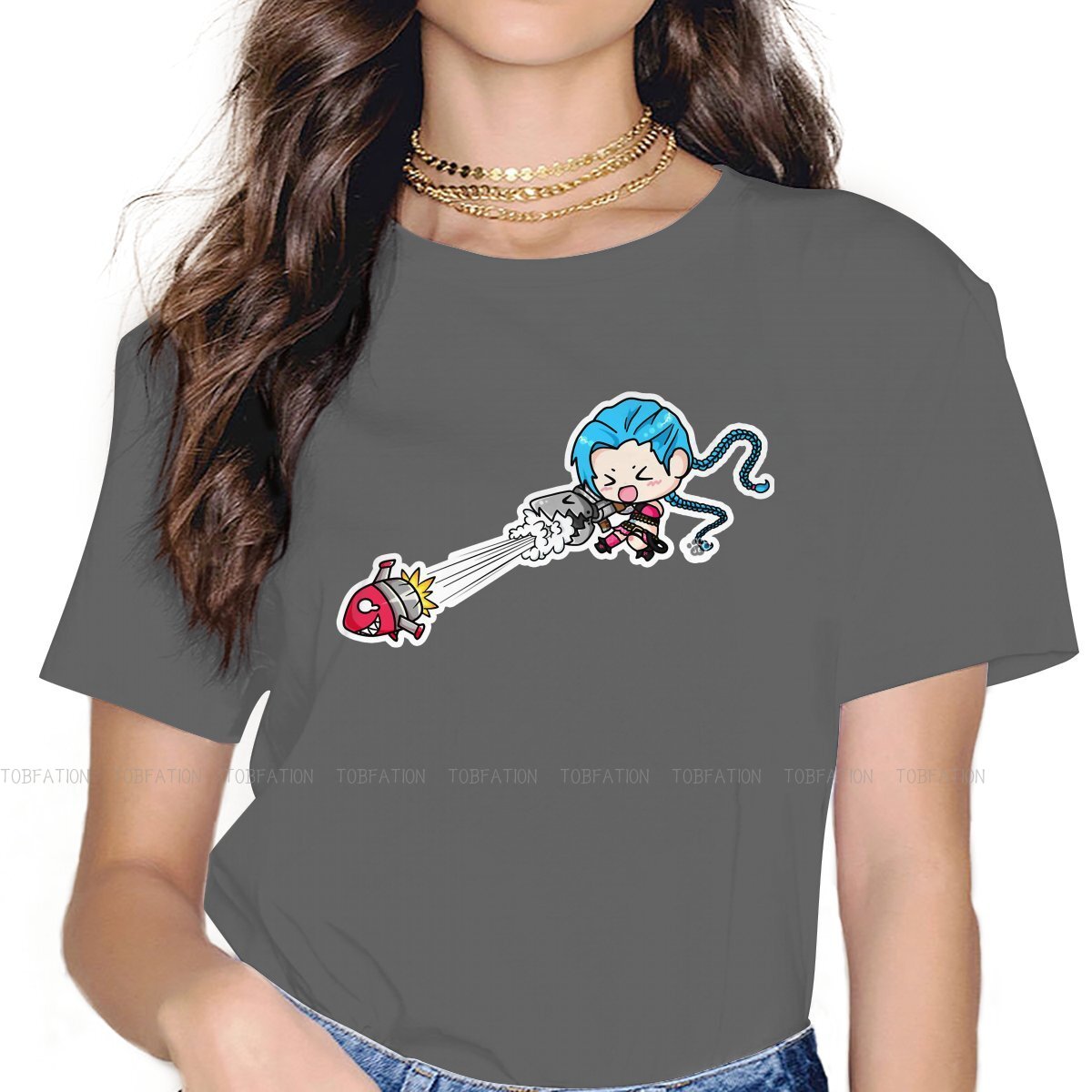 Arcane Cute Sticker Jinx Humor T Shirt - League of Legends Fan Store