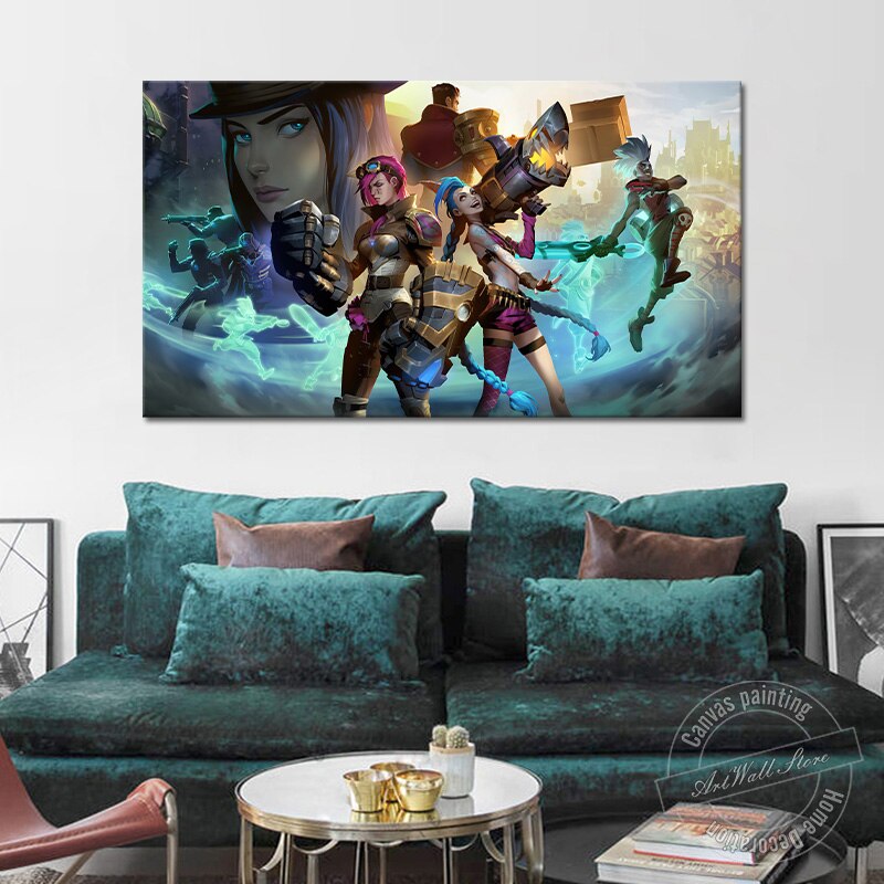 Arcane Jinx Jayce Ekko Vi Poster - Canvas Painting - League of Legends Fan Store