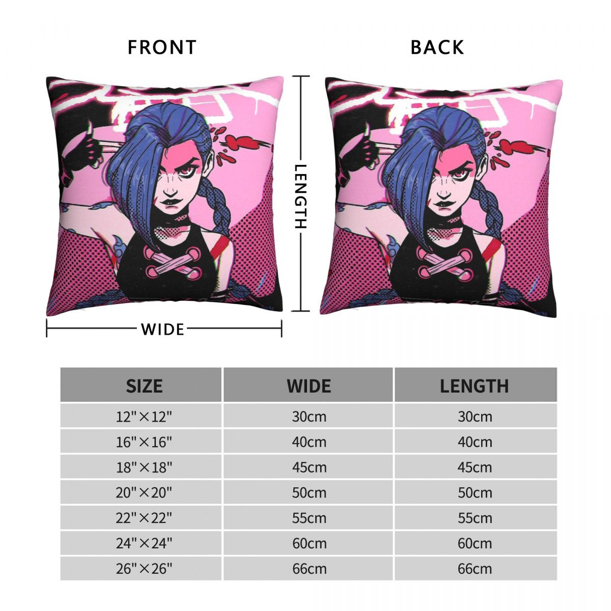 Jinx Monkey Logo Polyester Cushion Cover - League of Legends Fan Store