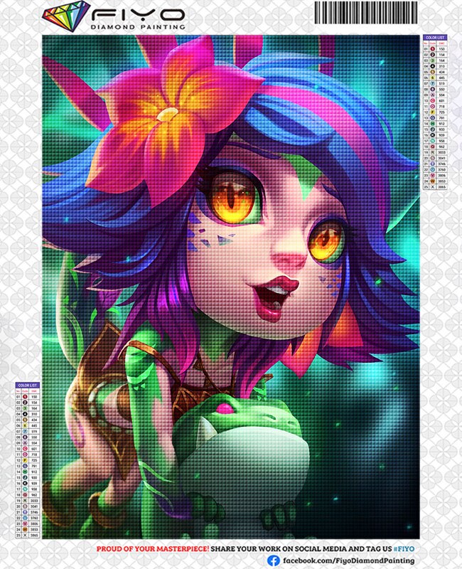 Neeko and Zoe Series 1 Diamond Art Mosaic - League of Legends Fan Store