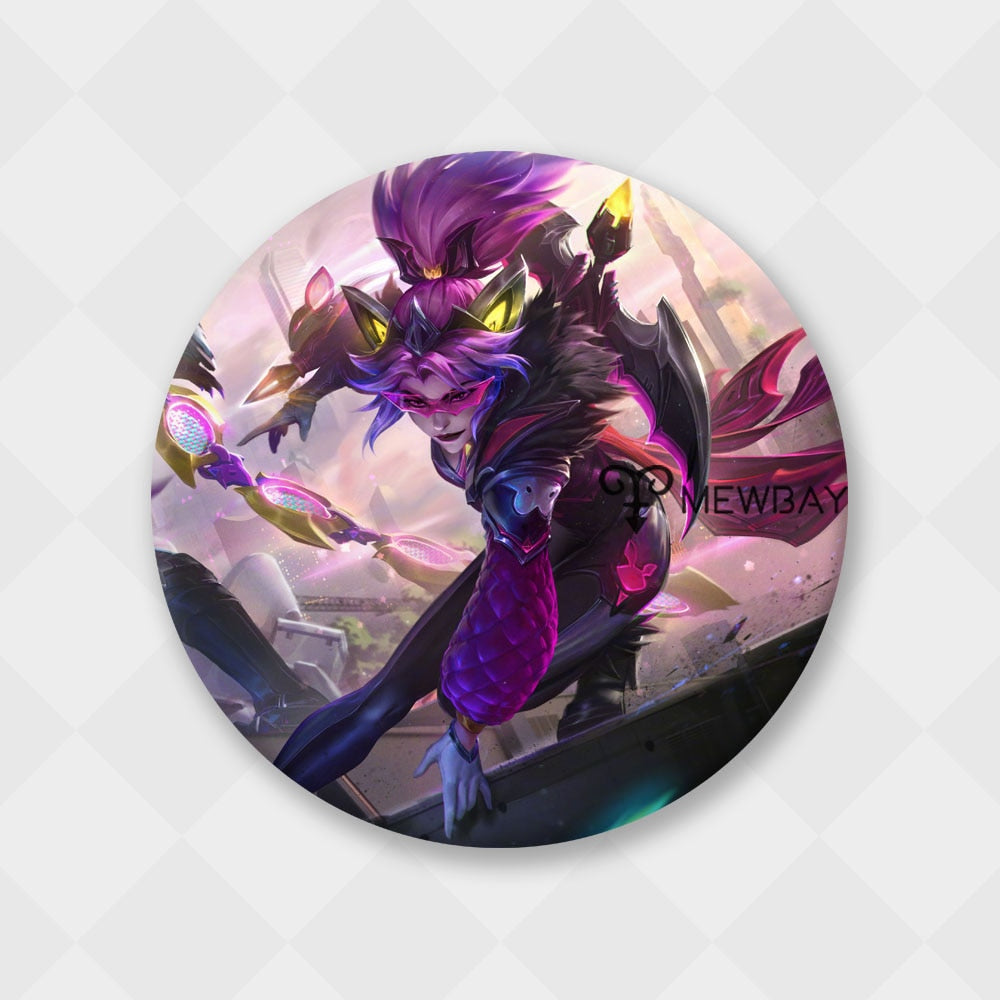 League of Legends Badge The Anima Squad Jinx Miss Fortune Vayne Riven Sylas Brooch - League of Legends Fan Store