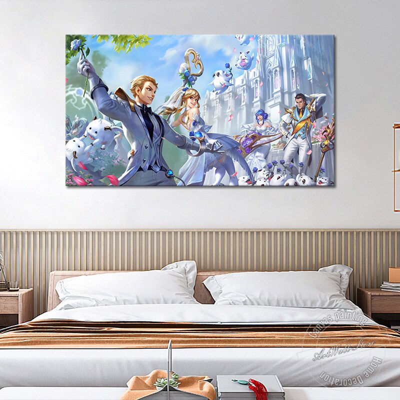 "Crystal Rose" Ezreal - Lux - Sona - Jarvan Ⅳ Poster - Canvas Painting - League of Legends Fan Store