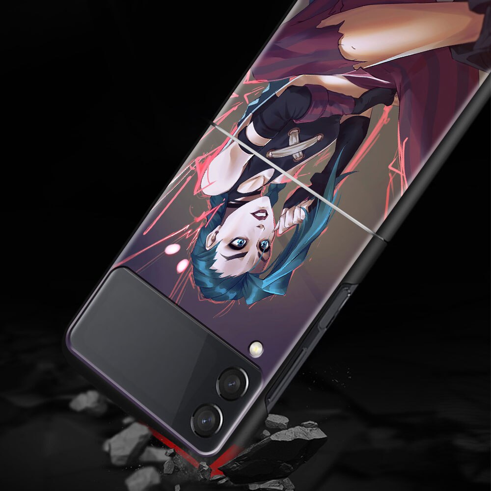 Case For Samsung Galaxy Z Flip 3 5G Shockproof Black PC Hard ZFlip 3 Phone Cover Luxury Anti-Fall Shell Arcane Hot Anime Funda - League of Legends Fan Store