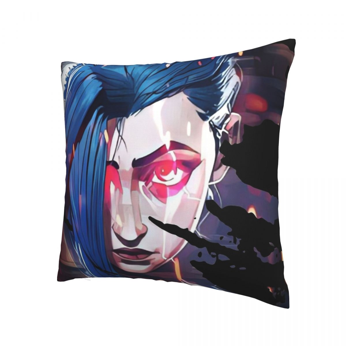 Jinx Head Throw Pillow Case Arcane - League of Legends Fan Store