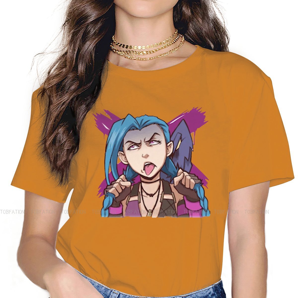 Tongue Out Jinx Hipster TShirts - League of Legends Fan Store