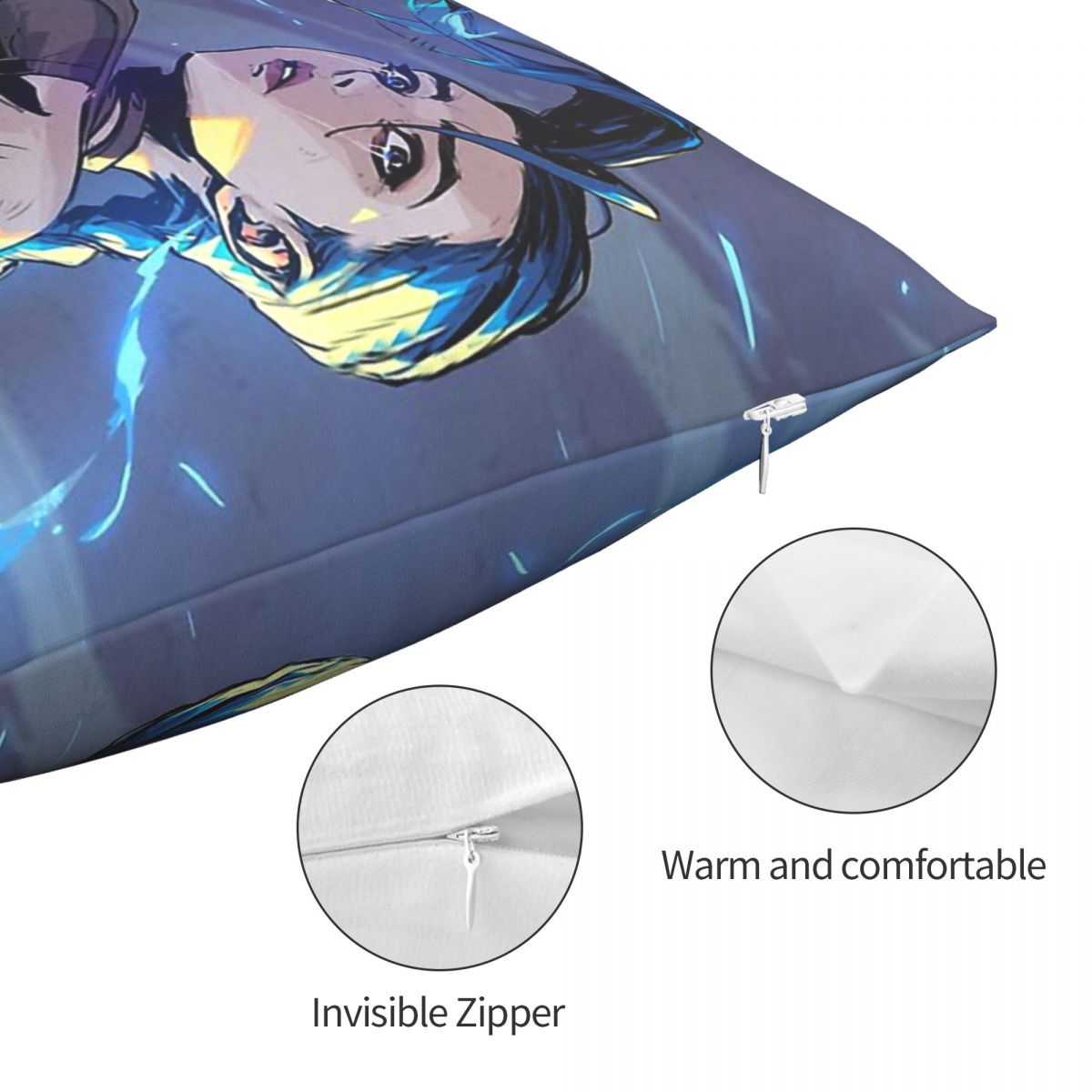 Jinx Cool Throw Pillow Case Arcane - League of Legends Fan Store