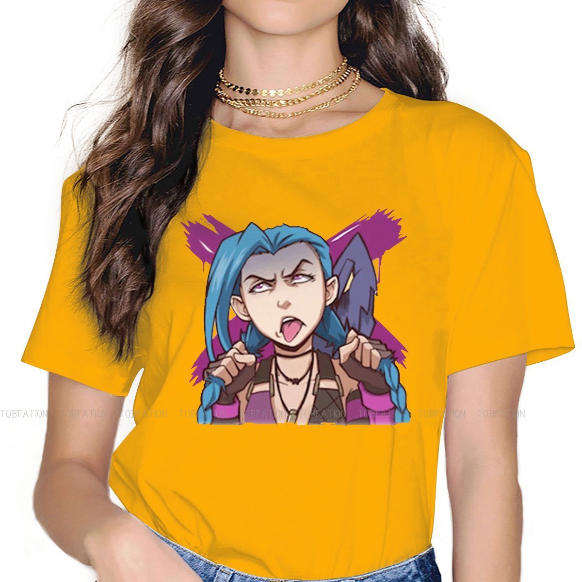 Tongue Out Jinx Hipster TShirts - League of Legends Fan Store