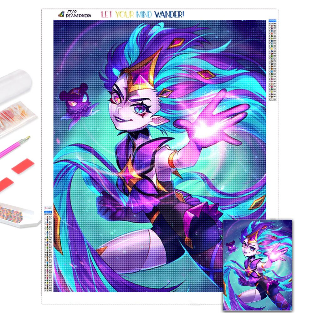 Neeko and Zoe Series 1 Diamond Art Mosaic - League of Legends Fan Store