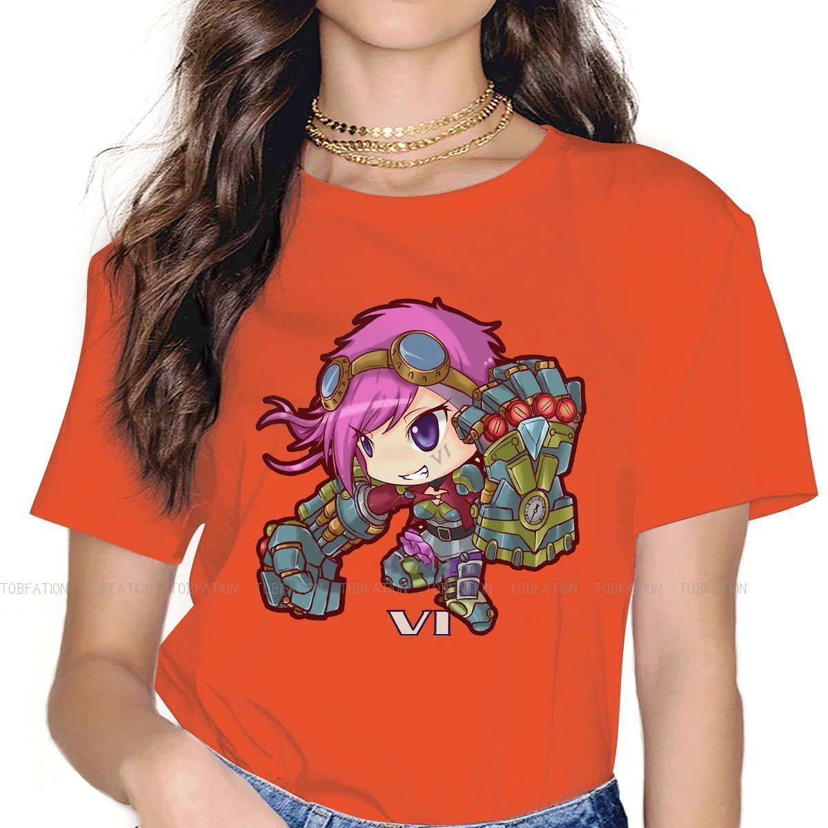 Kawaii VI The Piltover Enforcer T-Shirt - League of Legends Fan Store