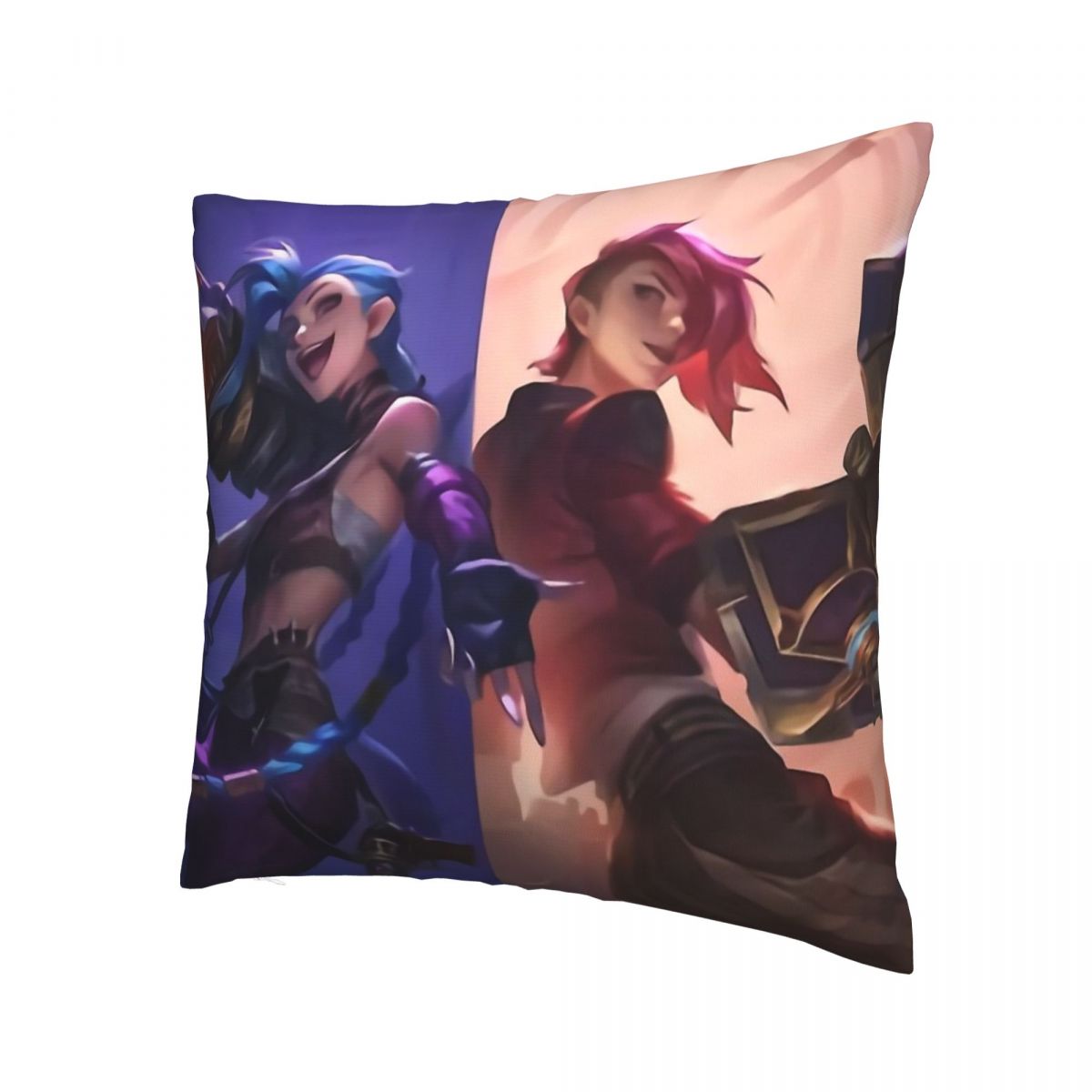 Vi And Powder Throw Pillow Case Arcane - League of Legends Fan Store