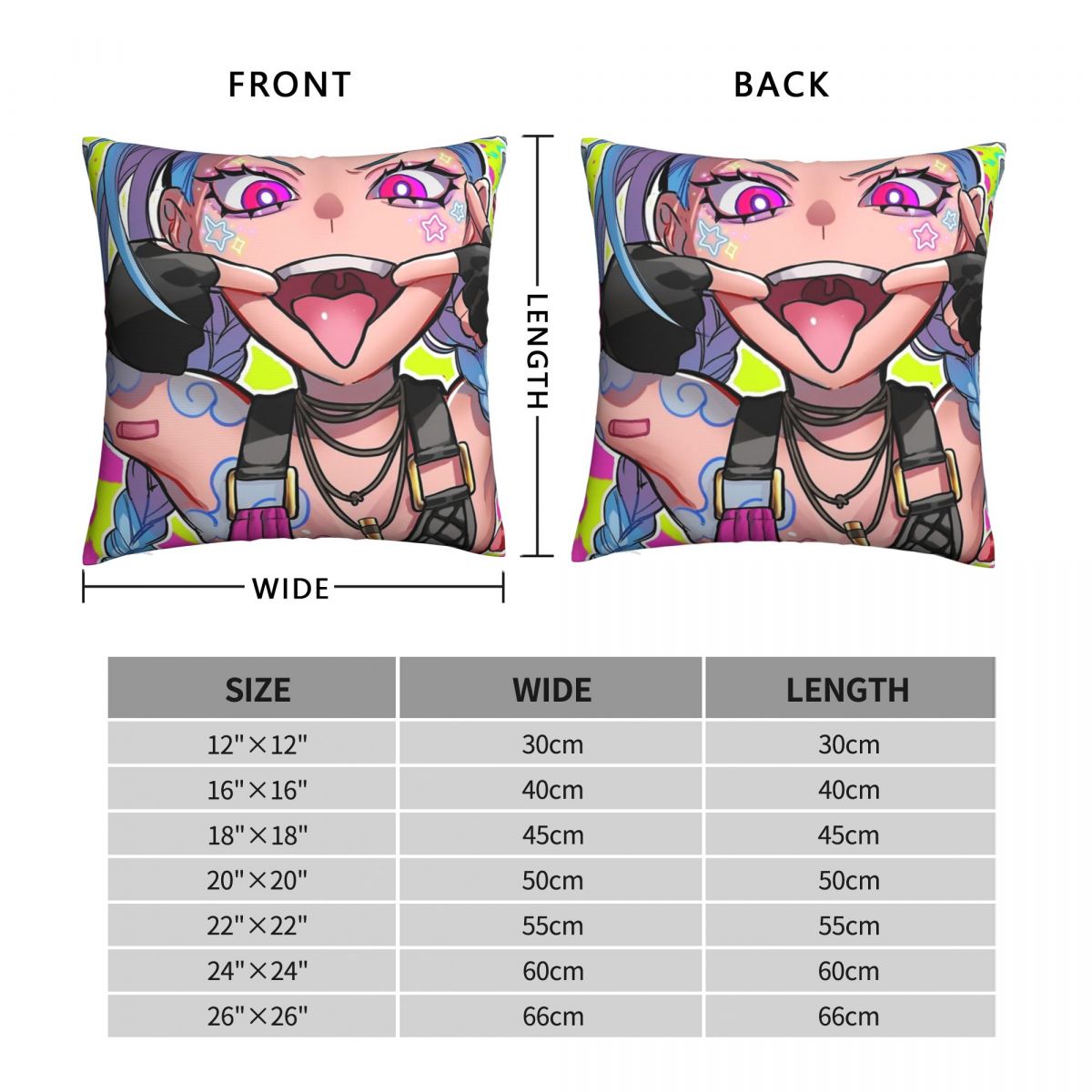 Cute Jinx Pillow Case - League of Legends Fan Store