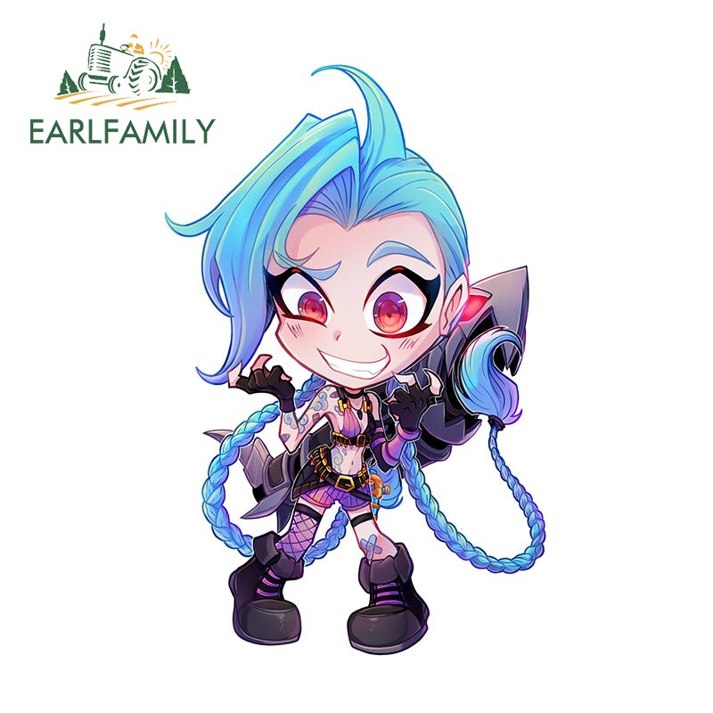 Jinx Stickers Fashionable Simple Decals Creative Refrigerator Helmet Decor - League of Legends Fan Store